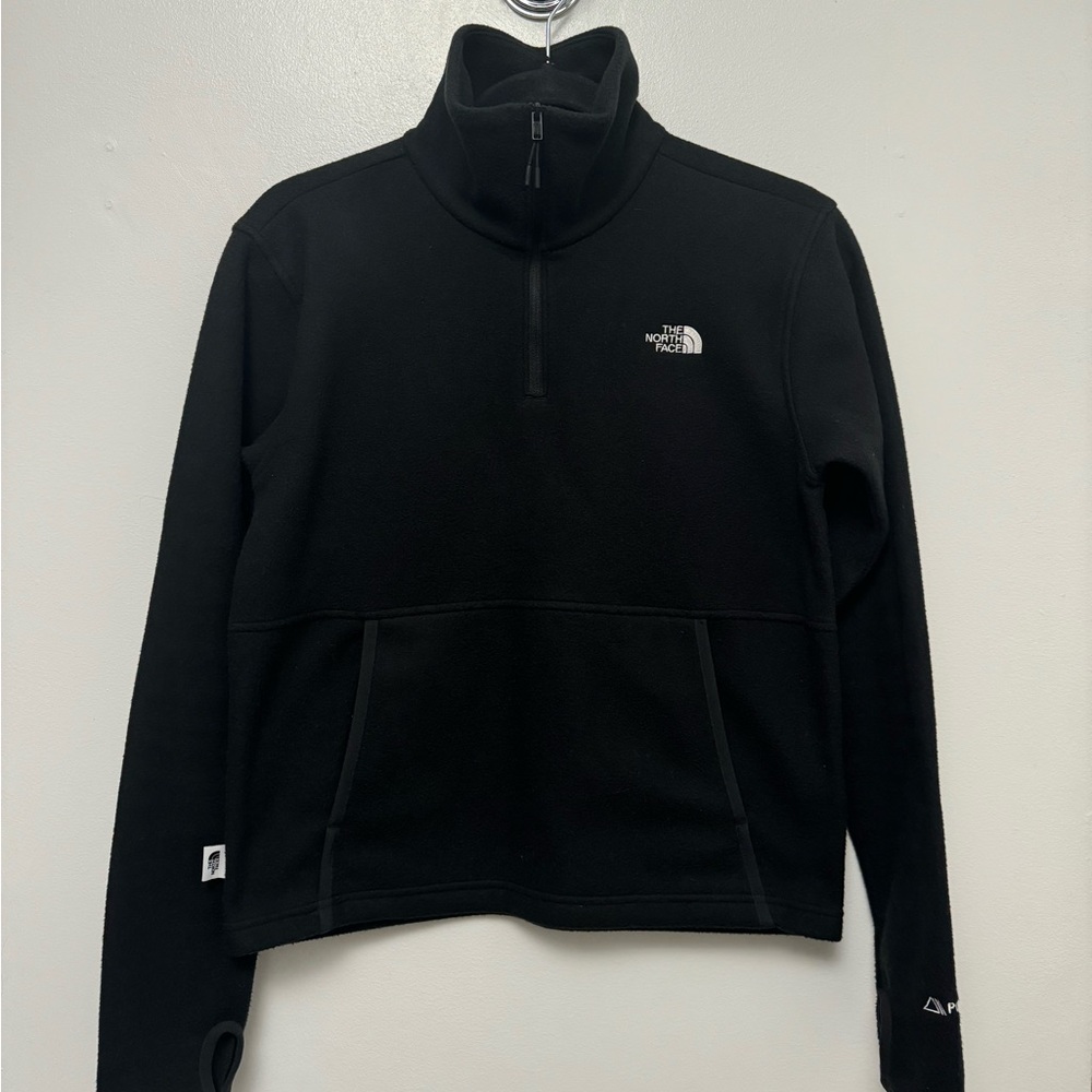 NWOT North Face black crop zip fleece XS $50